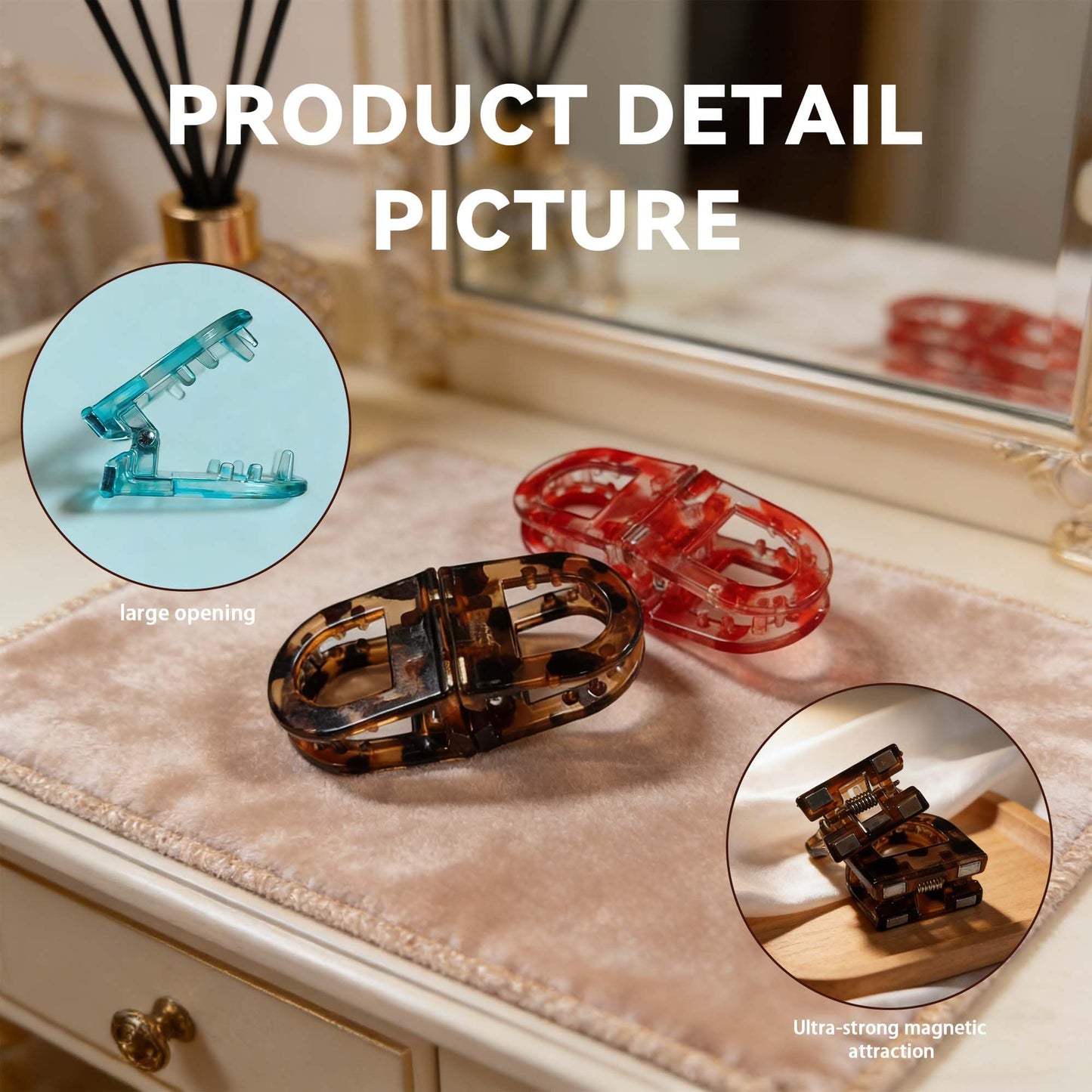 Upgrade Magnetic Hair Clips,Strong Hold Magnetic Styling Clips,Suitable for various hair types and everyday styling (C)