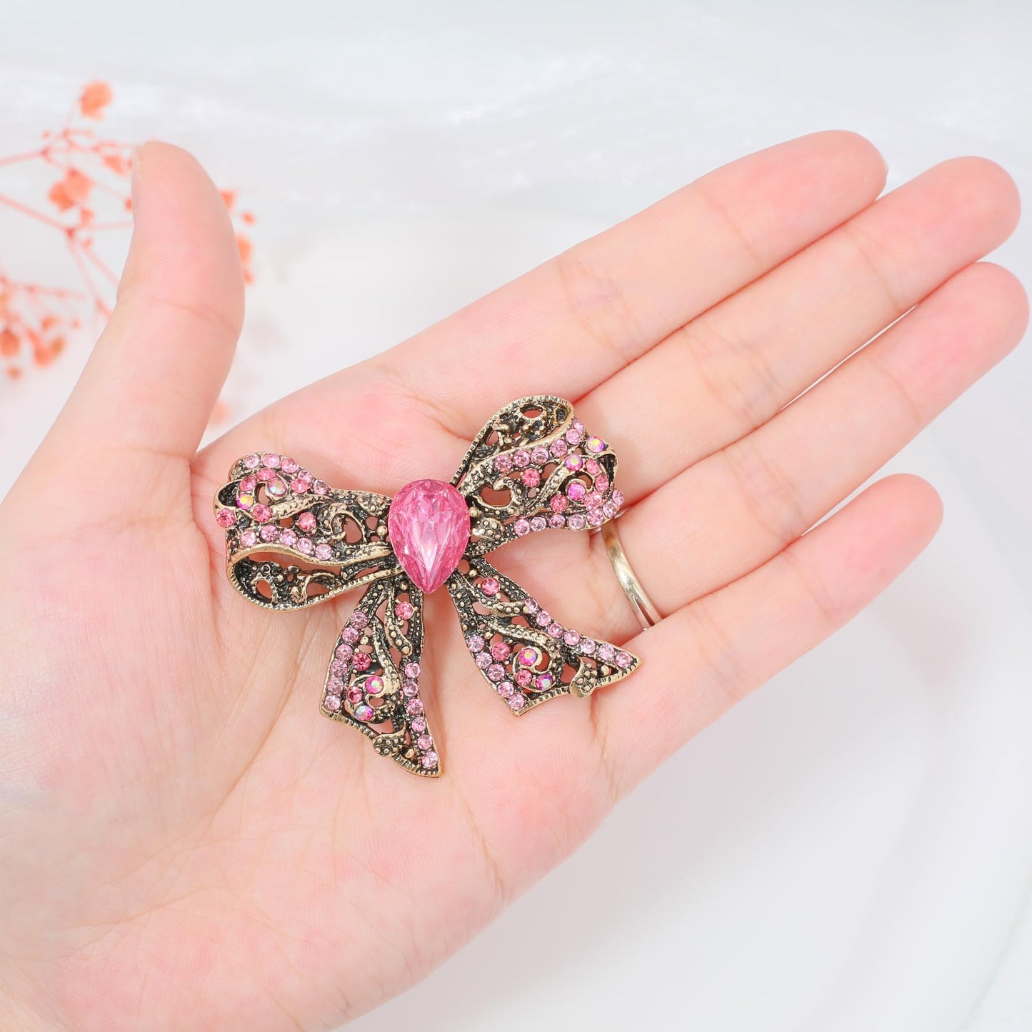 Vancy Utopia Rhinestone Bowknot Brooch Crystal Brooches for Women Pin Wedding Fashion Brooches Jewelry Accessories,Women Gift
