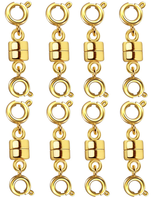 Dailyacc Magnetic Necklace Clasps and Closures, Double Open Bracelet Extender for Jewelry Converters Clasp (14k Gold, Silver)