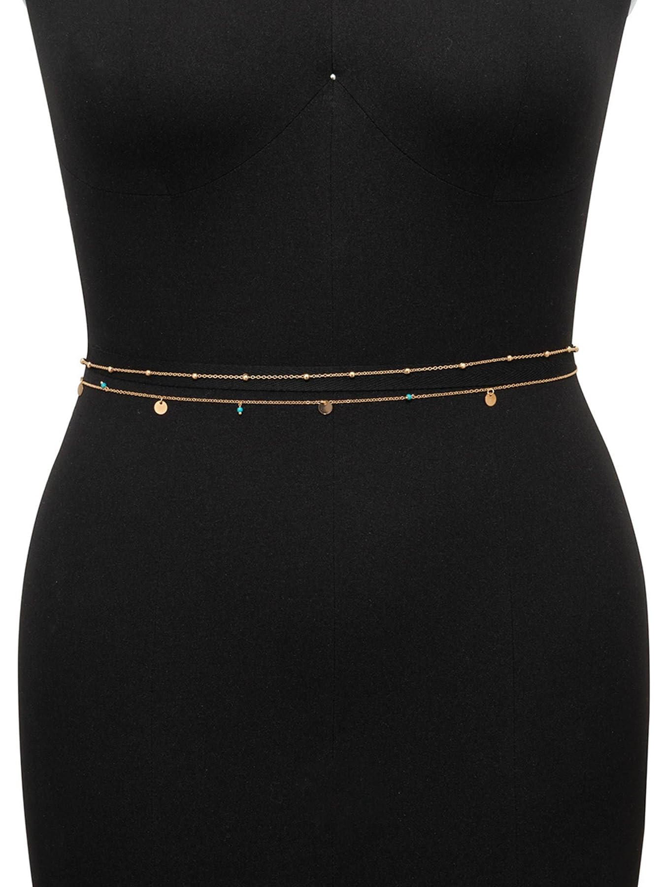 MODRSA 2pcs Belly Chain Waist Chain for Women Gold Waist Jewelry for Women Gold Belly Chains Stomach Jewelry Sexy Body Chains non Tarnish Waterproof Summer Vocation