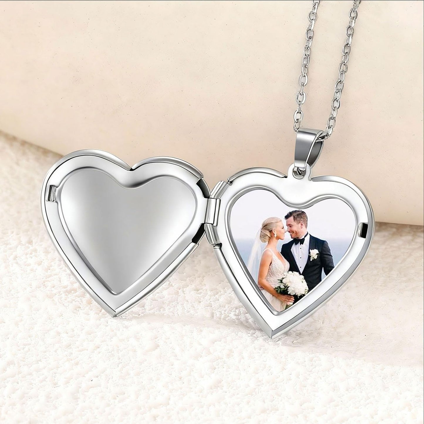PHOCKSIN I Love You To The Moon And Back Lockets For Girlfriend Heart Locket Necklace That Holds Pictures Women's Lockets As Birthday Gifts