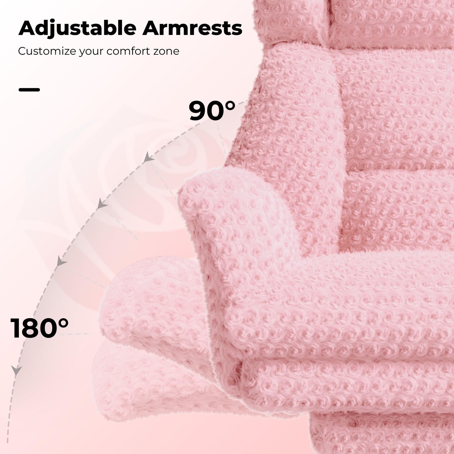 HOMRELEXA Big and Tall Office Chair, Flip Armrests for Pets & Cross Legged Sitting, Executive Ergonomic Computer Gaming Chair with Foot Rest, Rose Velvet Pink Wide Seat Reclining Desk Chair
