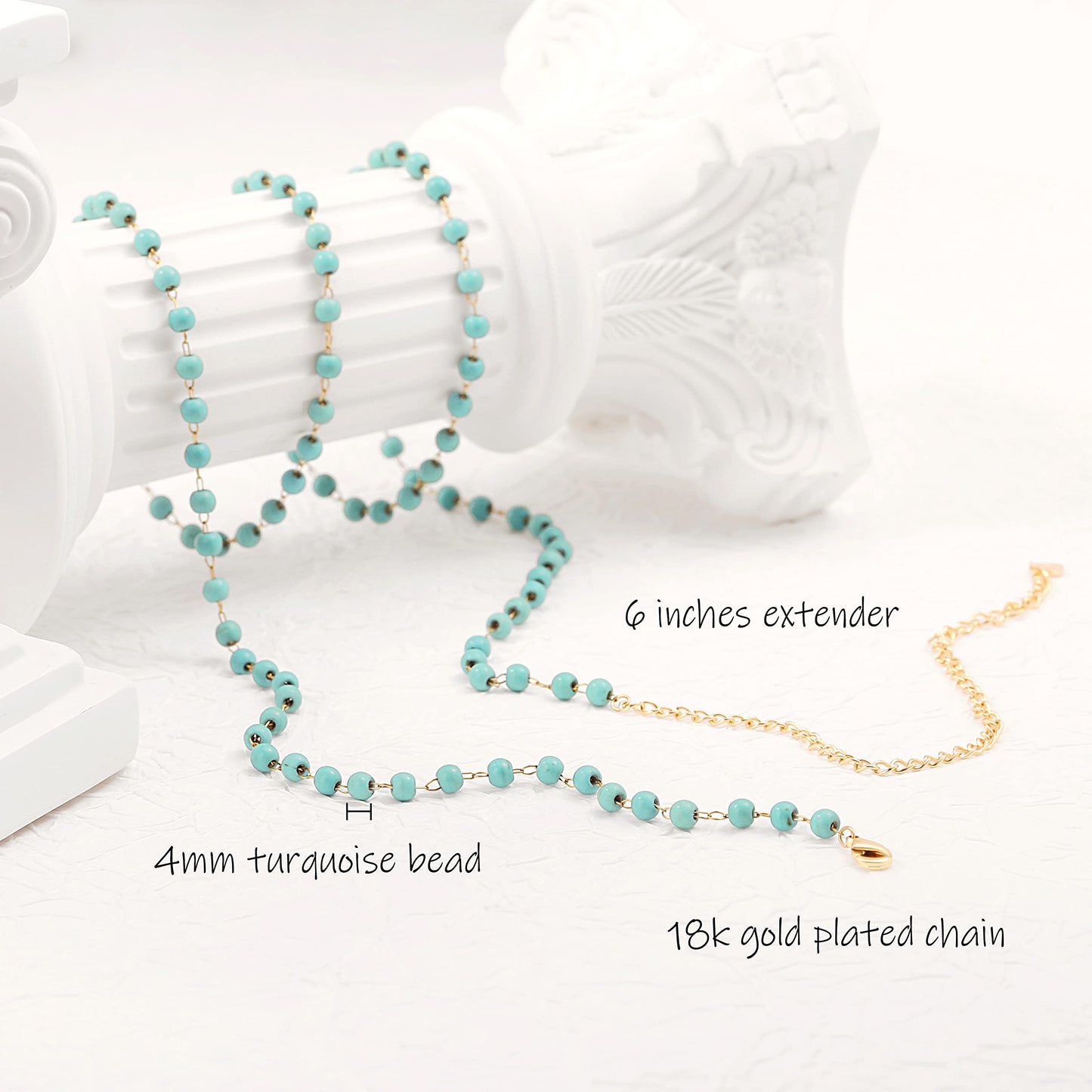 PEALRLAFDA Turquoise Waist Beads, Turquoise Belts for Women, 18k Gold Plated Sexy Beach Bikini Body Chain, Turquoise Body Jewelry for Women