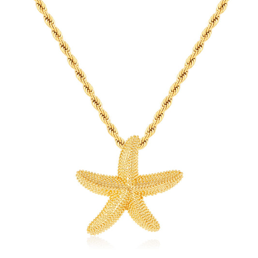 LILIE&WHITE Starfish Pendant Necklace For Women With Rope Chain Gold Seashell Conch Necklace Summer Beach Sea Shell Trendy Jewelry