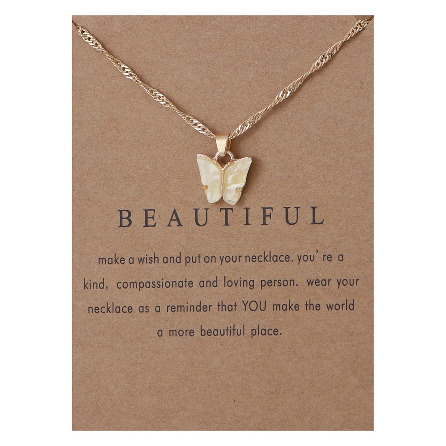 Rrdaily 9 Pcs Dainty Colorful Butterfly Pendant Necklace Set for Women,Bohemian Acrylic Butterfly Chain Necklace Cute Jewelry Gift (Style#B-gold card)