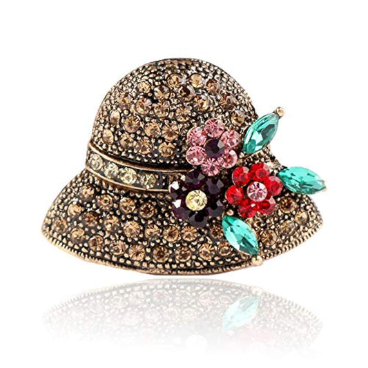 Comelyjewel Rhinestone Brooch Pins for Women Hat Jewelry Brooch Pins,Cute Handmade Brooches Pin,Gold