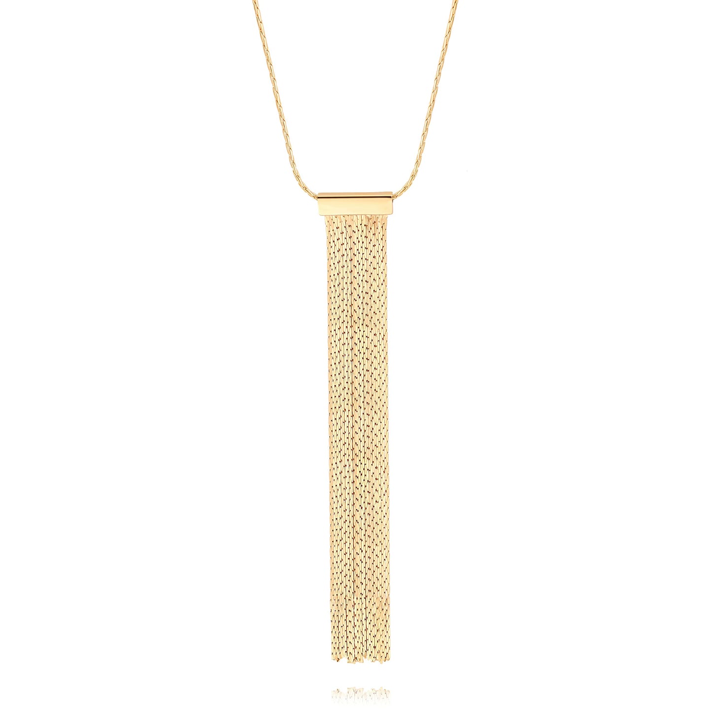 PERNNLA PEARL Statement Tassel Pendant Long Necklaces Dainty Gold Box Chain Necklaces for Women Trendy Y Necklace Boho Charm Jewelry