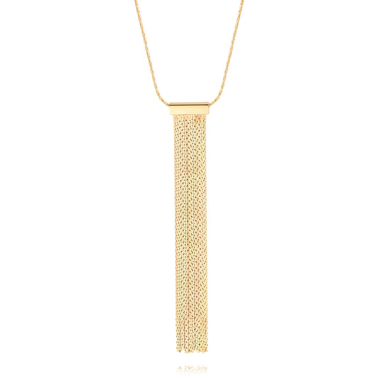 PERNNLA PEARL Statement Tassel Pendant Long Necklaces Dainty Gold Box Chain Necklaces for Women Trendy Y Necklace Boho Charm Jewelry