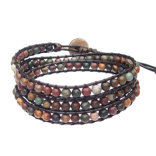 Ayriwoyi Wrap Bracelet for Women Colorful Beaded Wrap Bracelet for Women Natural Stone Adjustable Bohemian Bracelet Handmade