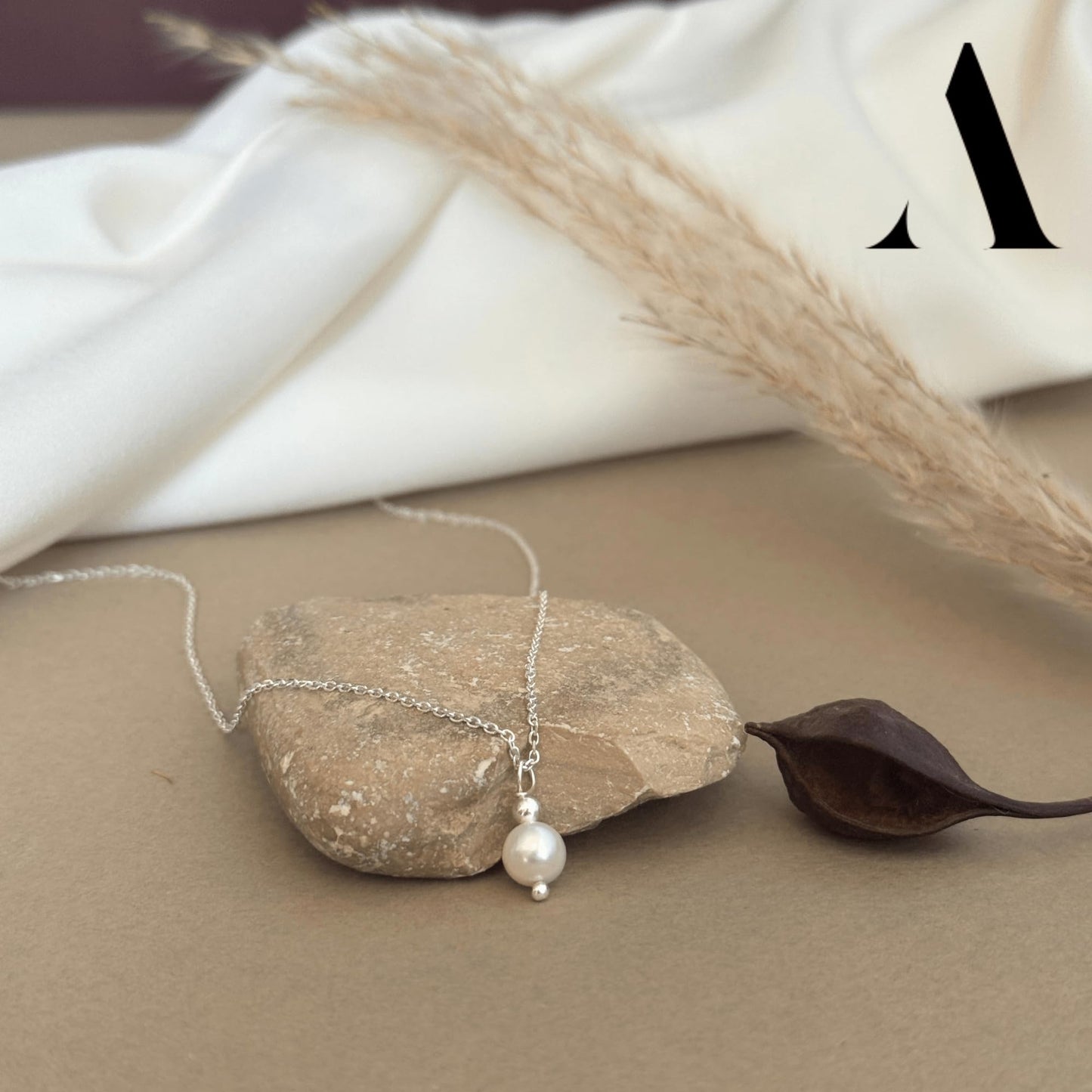 Annika Bella Unique Pearl Necklace, Elegant Charm Necklace, 925 Sterling Silver Chain, Dainty Jewelry for Women, Gift for Her/Girlfriend, Valentine's Day Gifts
