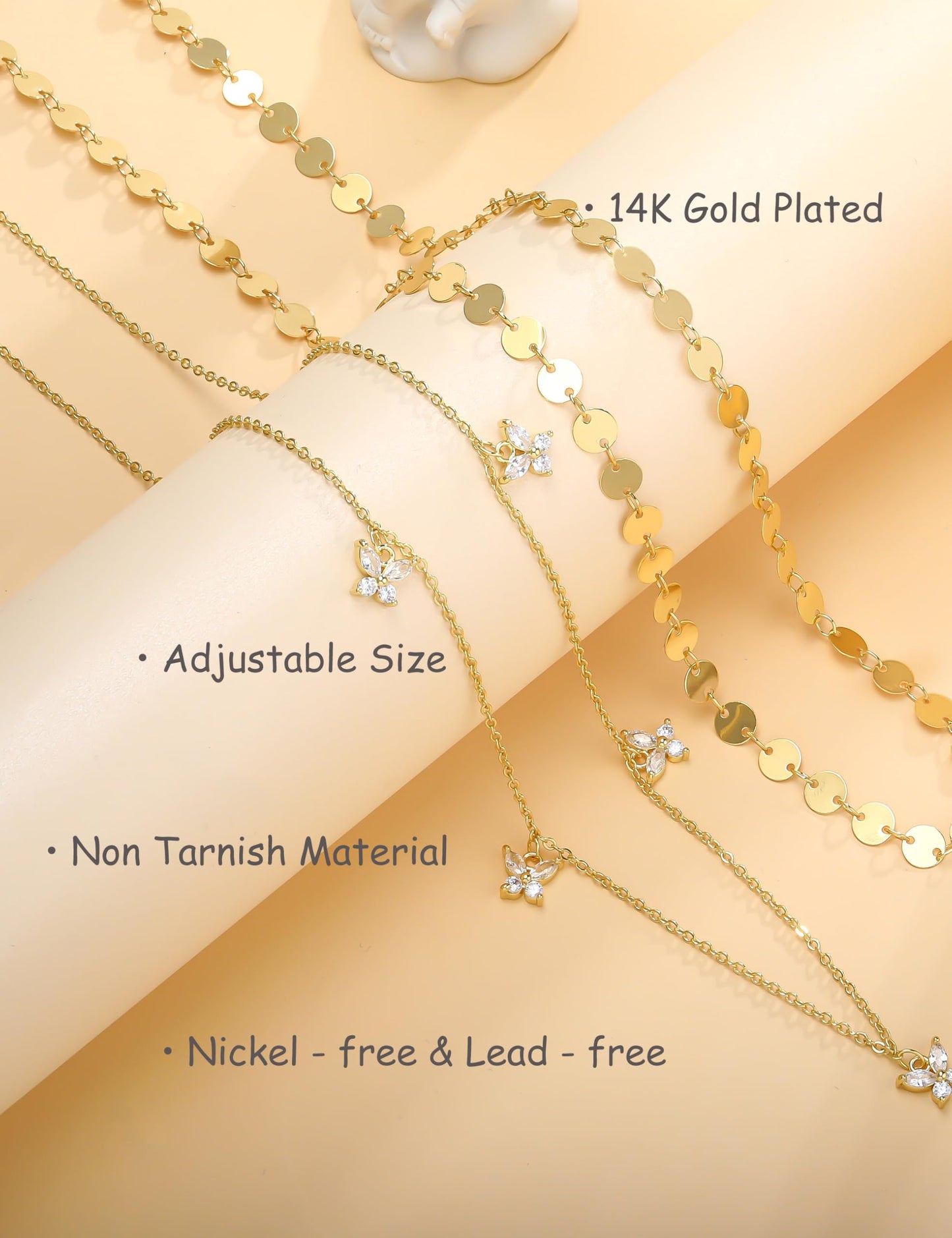 MOYAONE Waist Chain for Women 14K Gold Plated Waist Beads Belly Chain Dainty Layered Body Chain Belt Beach Jewelry for Women Sexy Waterproof Non Tarnish Adjustable Summer Jewelry Accessories