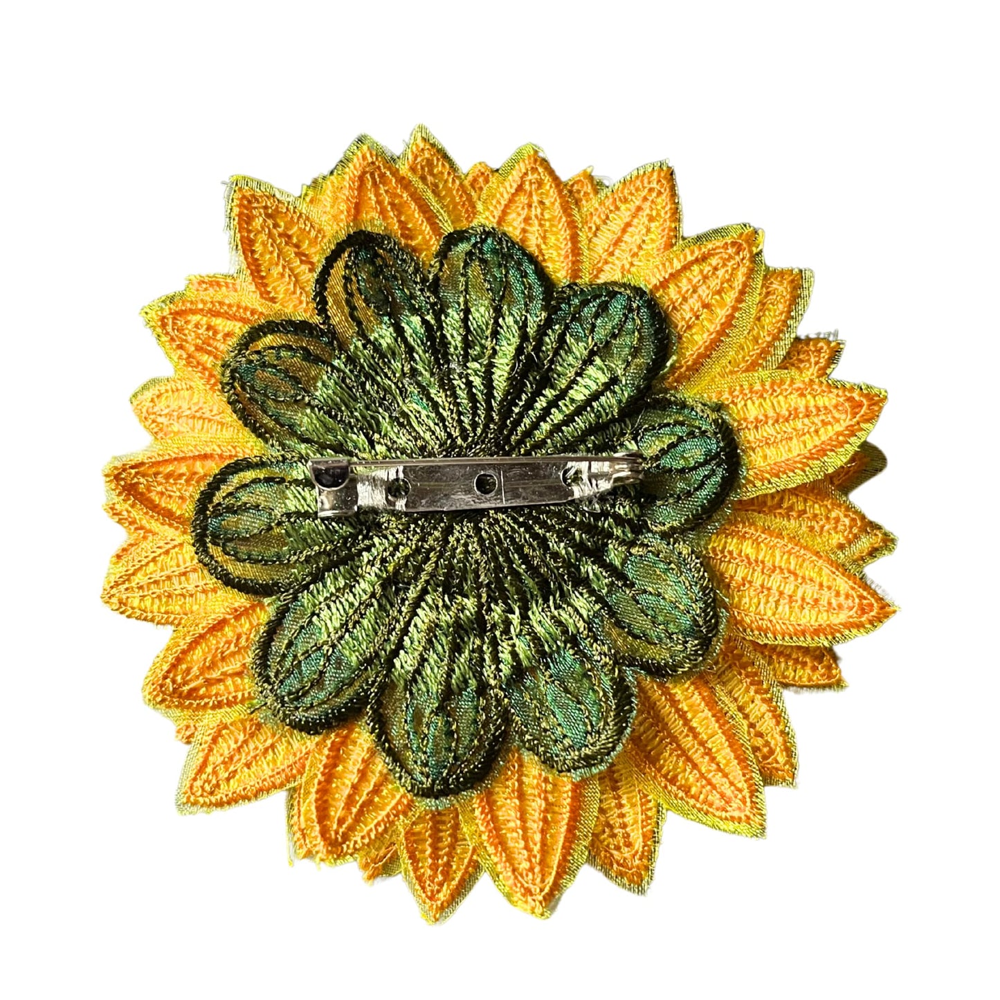 Sunflower brooch, Lace Flower Pin, handmade embroidery lace brooch for her him, 13th 13 anniversary wedding flower for wife husband