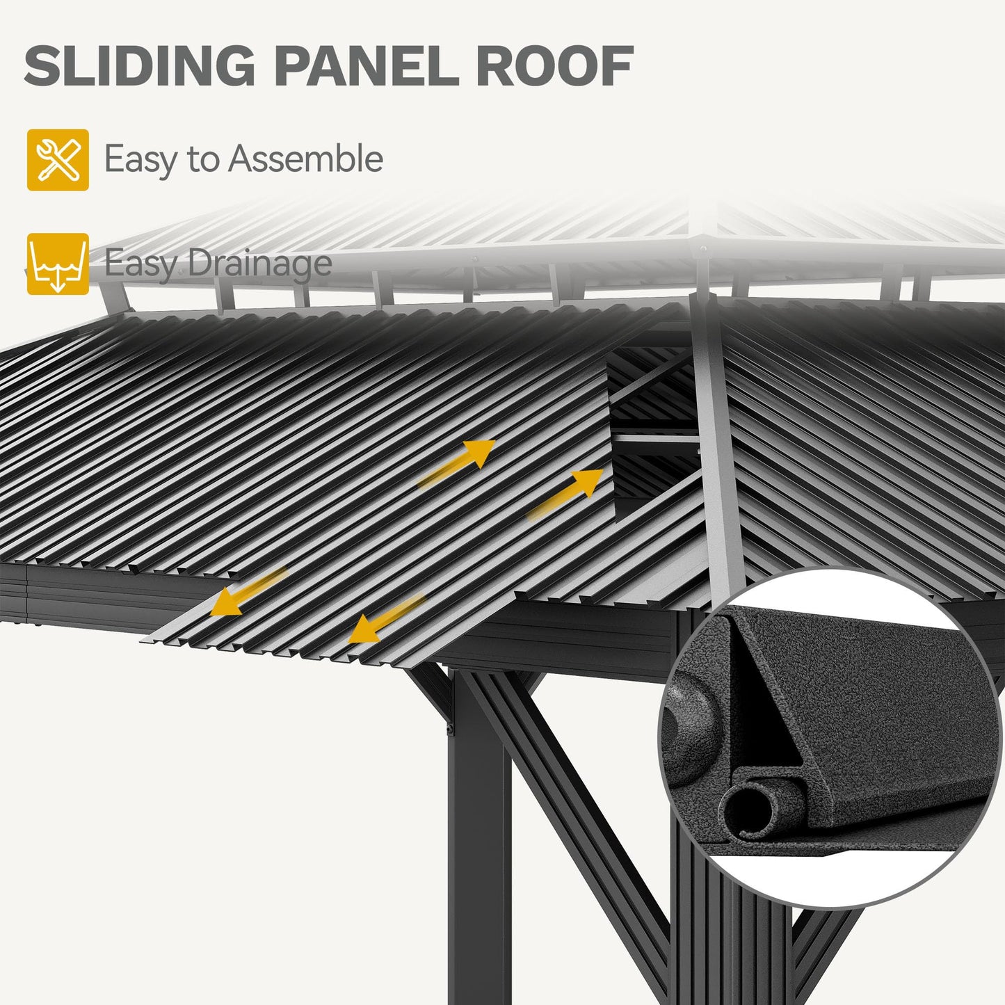 DWVO 12x16ft Hardtop Gazebo Double Roof with Nettings and Curtains, Heavy Duty Galvanized Steel Outdoor Vertical Stripes Roof for Patio, Backyard, Deck, Lawns, Gray