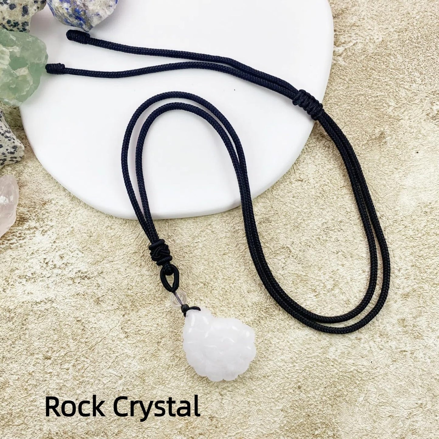 EDEN'S CALL Crystal Conch Shell Necklace for Women Healing Stone Ocean Pendant, Boho Beach Necklace with Polished Natural Gemstone Adjustable Cord Worry Stone Jewelry Gift, Rock Quartz