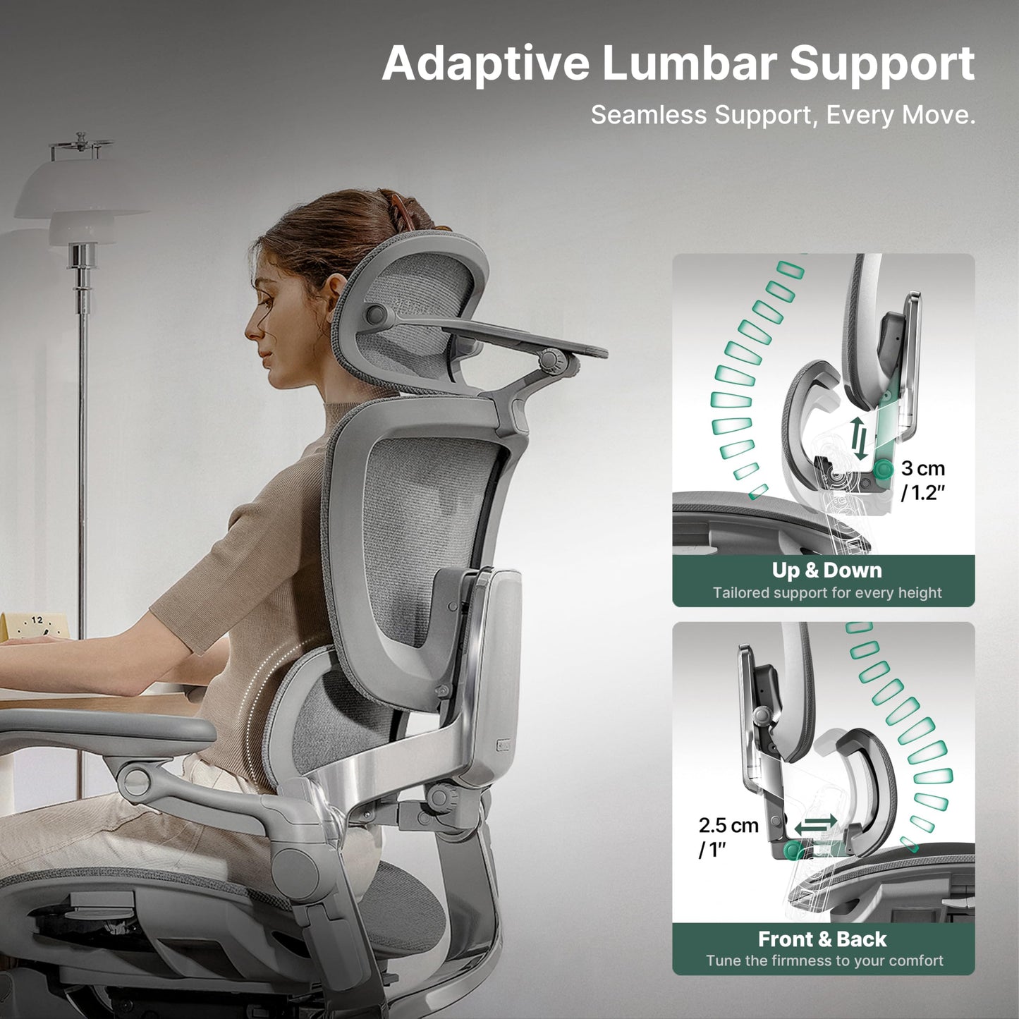 HINOMI H2 Pro Premium Ergonomic Office Chair - Comfy Home Office Desk Computer Chair with Adjustable Back Support, Swivel Wheels, Flip-up Arms, Comfortable Mesh Seat for Desk Work (Black)
