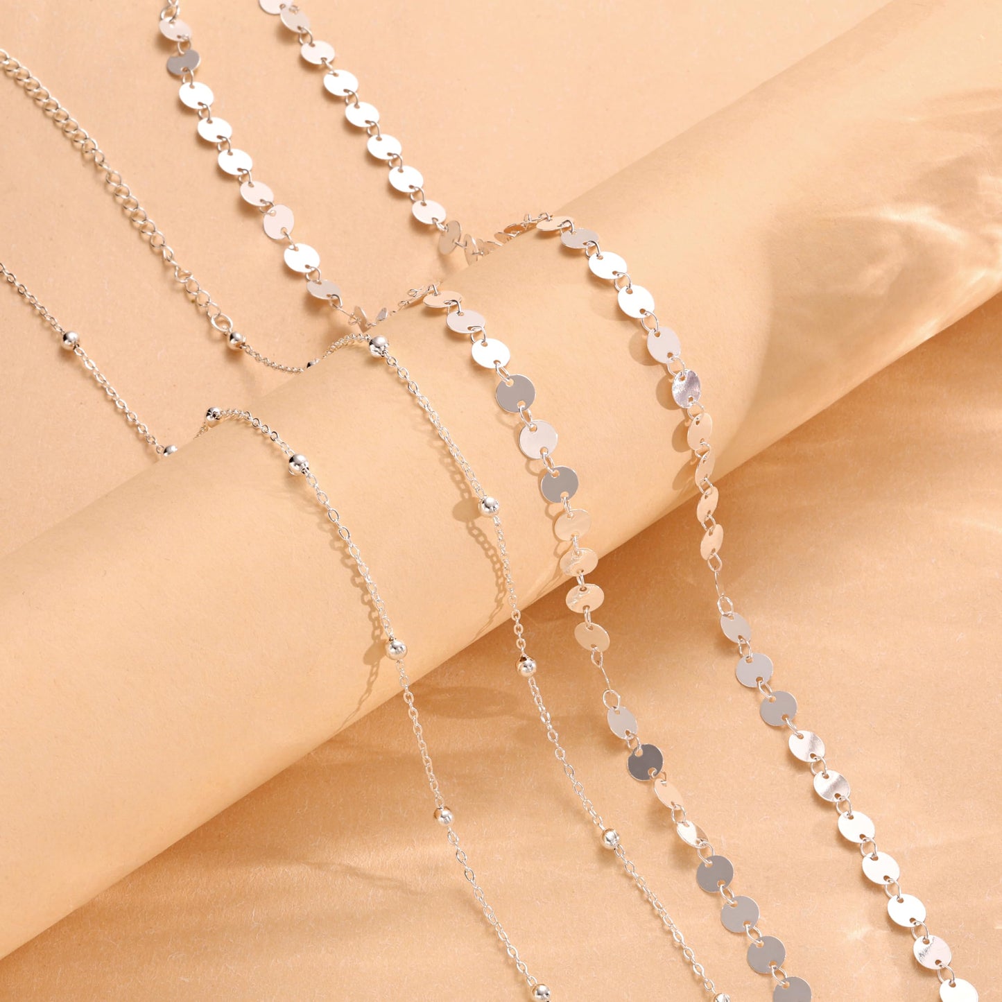 HERSIN Waist Beads for Women, Dainty Silver Plated Waist Chain Gold Chain Belt Simple Body Chain Jewelry for Womens Belly Chain Waterproof Silver Jewelry Accessories for Women Gifts Rave Outfits