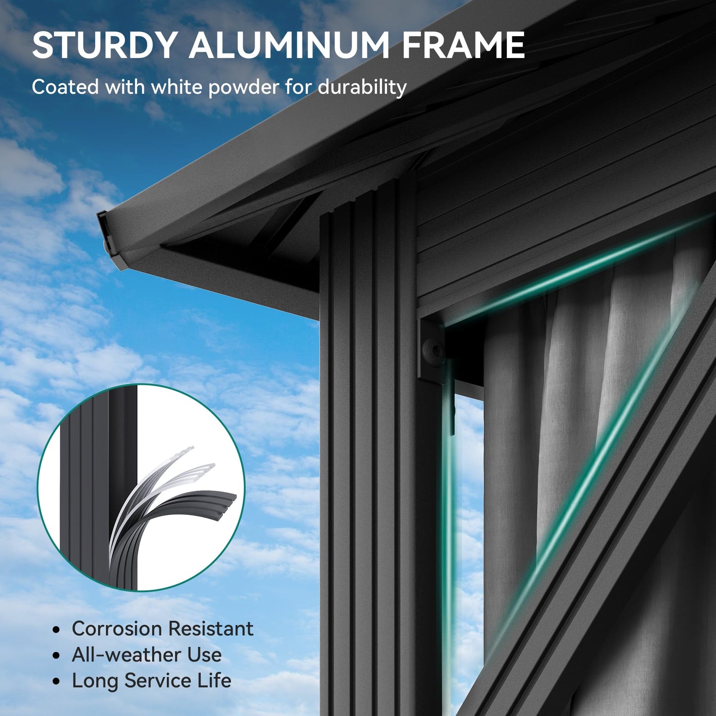 YITAHOME 16X12FT Patio Hardtop Metal Gazebo with Nettings and Curtains, Heavy Duty Double Roof Galvanized Steel Outdoor Waterproof Gazebo for Patio, Backyard, Deck, Gray
