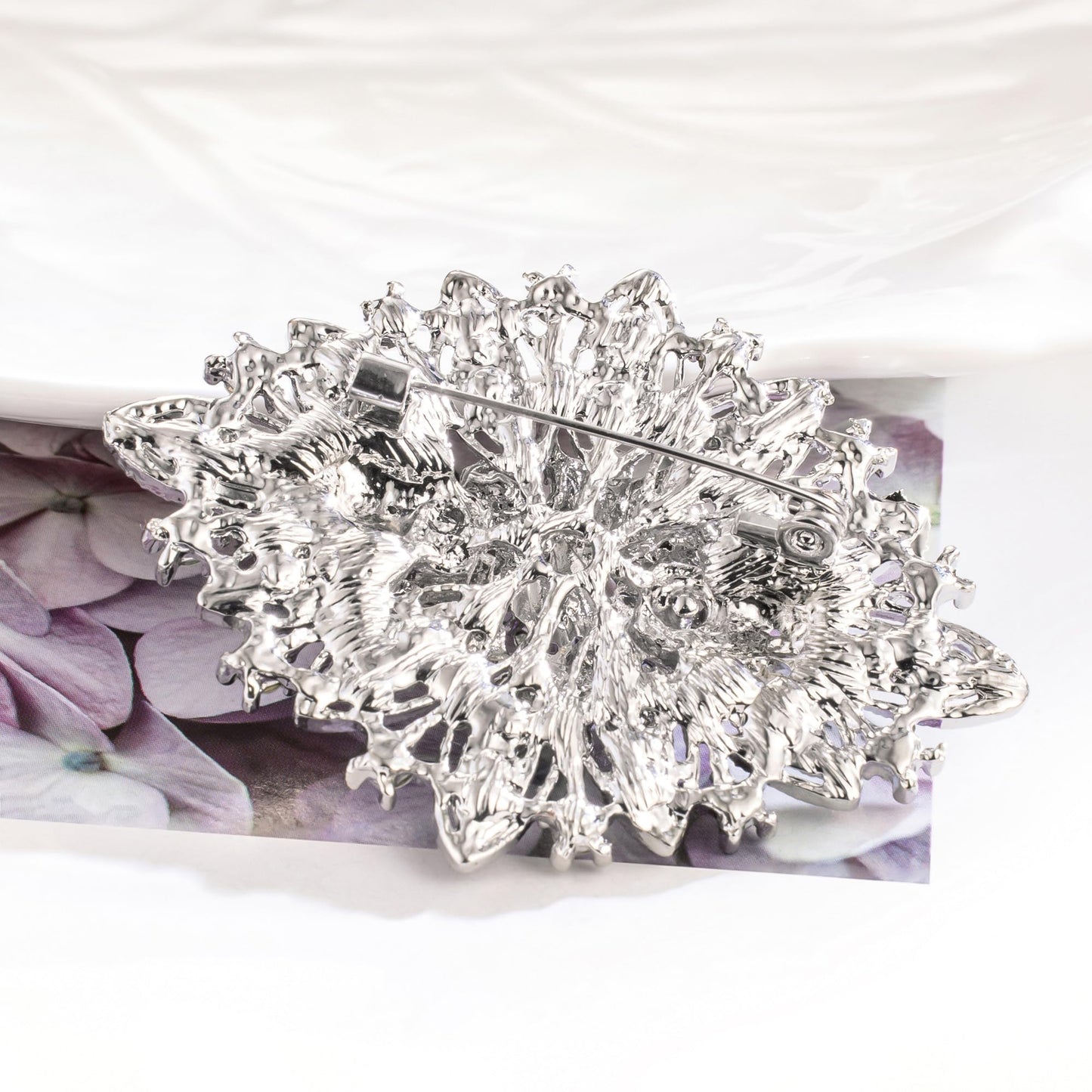 HAISWET Vintage Art Deco Crystal Rhinestone Brooch Pin for Women White