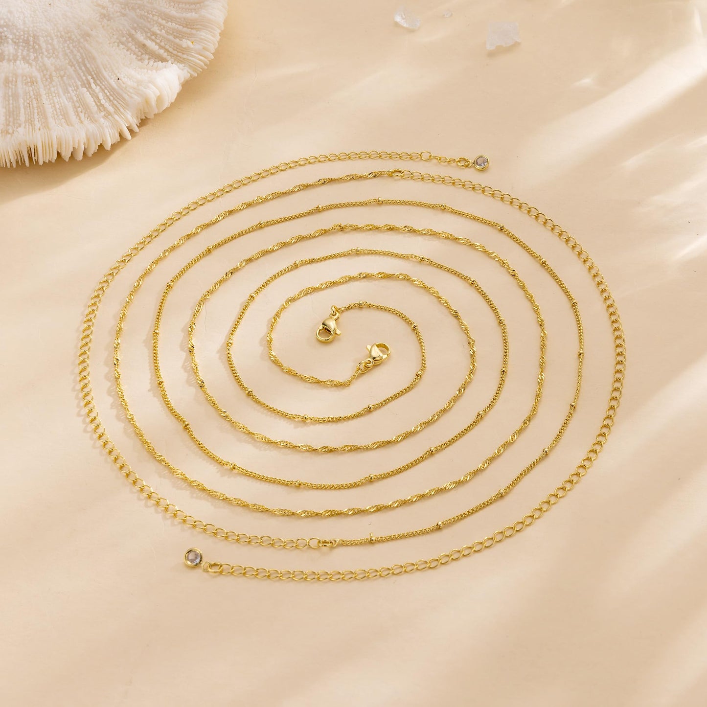 CHESKY Waist Beads for Women, Dainty 14k Gold Plated Waist Chain Gold Chain Belt for Womens Simple Body Chain Jewelry for Womens Belly Chain Belt Accessories Gold Jewelry for Women Gifts