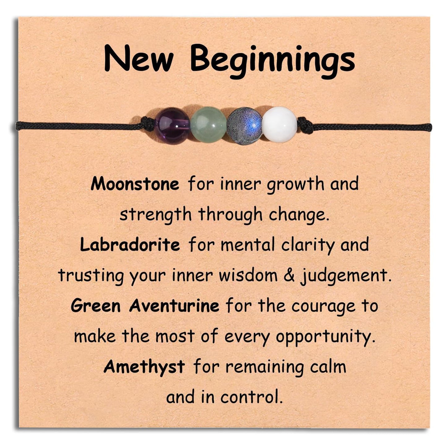 Korotho New Beginnings Gifts for Women, Divorce Gifts Christmas Crystal Bead Gift Inspirational Encouragement for Friends, Divorced Breakup Get Well Present for Women Spiritual Bracelets for Her