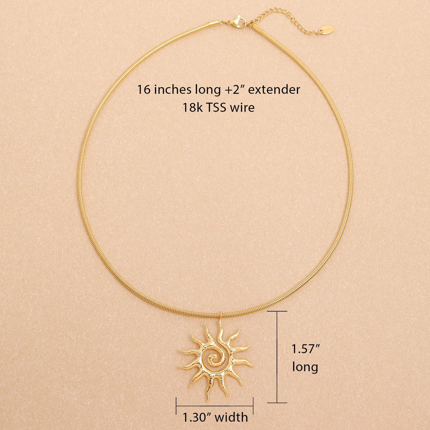 Frigotine Chunky Gold Sun Pendant Necklace for Women，Trendy Charm Thick Adjustable Snake Chain Hollow Sunburst Choker Nacklaces Fall Winter Prom Jewelry Gift.