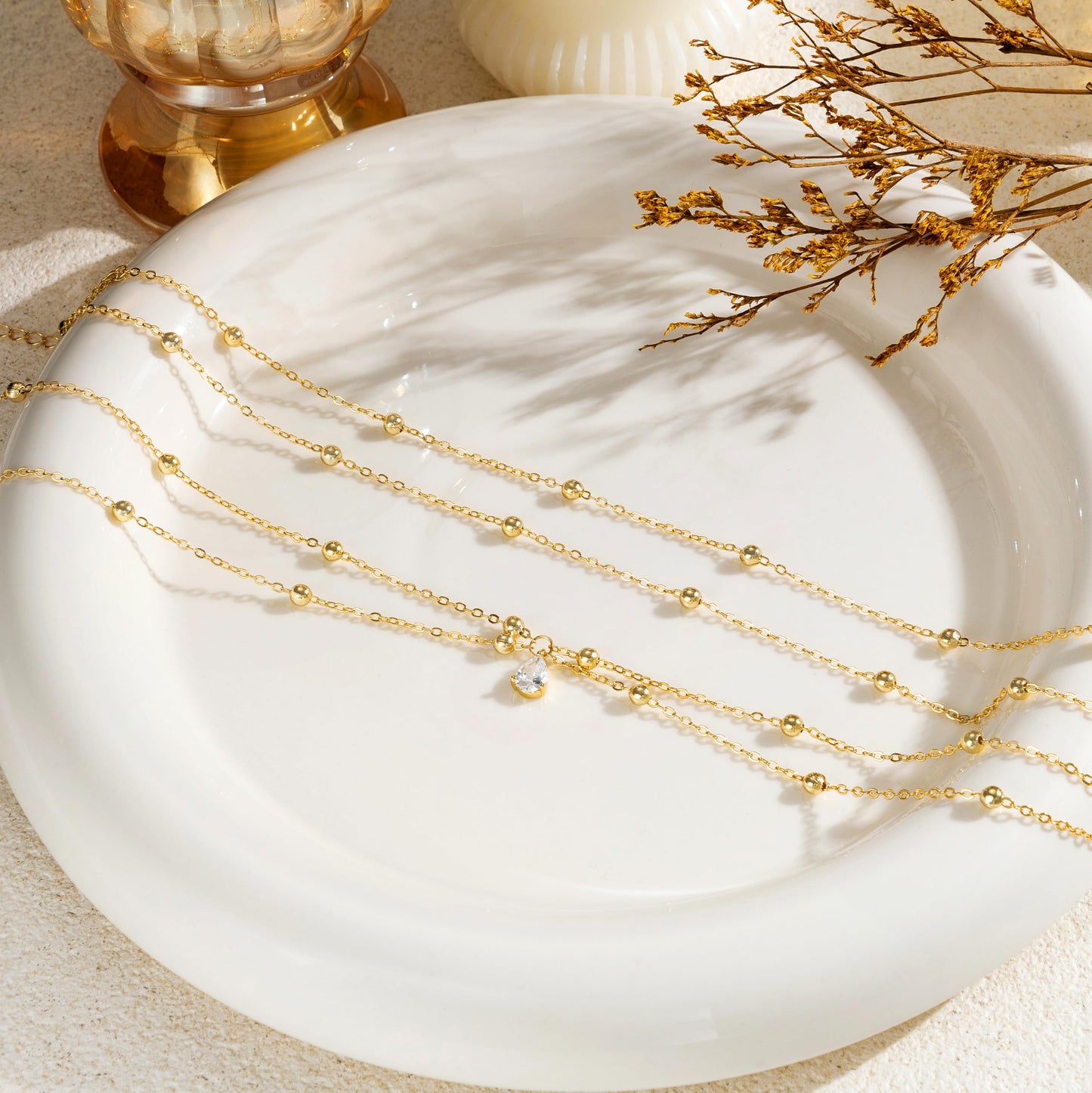CHESKY Gold Waist Beads, Dainty 14k Gold Plated Waist Chain Non Tarnish CZ Pendant Body Chain Jewelry for Women Hypoallergenic Belly Chain Waterproof Gold Belly Button Ring Jewelry for Women