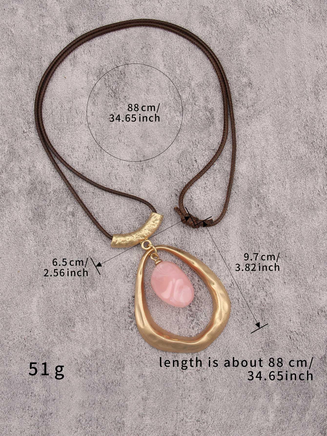 joymiao Vintage Pendant Necklace for Women Long Boho Choker Large Gold Pendant with Pink Stone Hippie Womens Bohemian Necklace