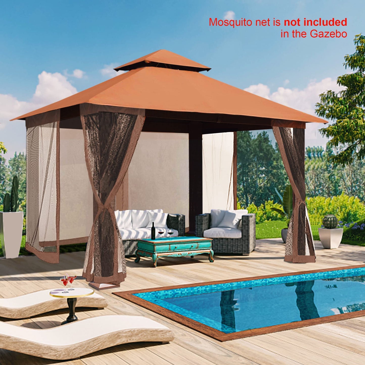EliteShade USA 10-Year-Non-Fading 12x12ft Titan Patio Gazebo, Super Thick Sunbrella Fabric UPF 50+ UV Protection, Heavy Duty Commercial Rust-Proof Aluminum Frame, Windproof Vented Top Gazebo, Rust