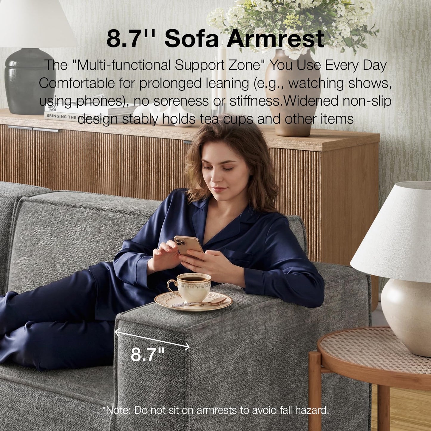 Novilla 109" Modular Sectional Sofa, No Assembly Cloud Sectional Couch with Smarts Coil® Support, Chenille Fabric L Shape Boneless Couch for Living Room Apartment, Dark Gray(R-Arm 4 Seat w/ 1 Ottoman)