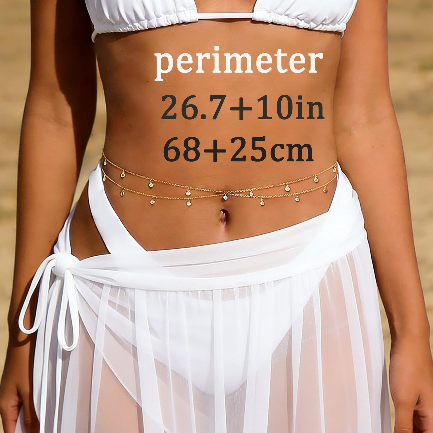 Longita Layered Rhinestone Belly Chain Gold Waist Chain for Women Waist Jewelry for Women Gold Belly Chains Summer Stomach Jewelry Trendy Dainty Sexy Body Chains Non Tarnish Waterproof Plus Size