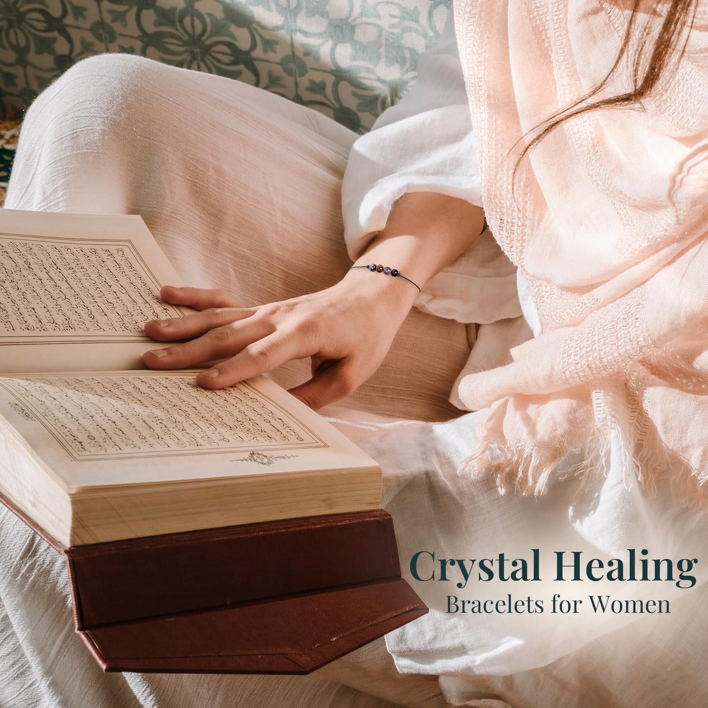 ZOKCC Crystal Healing Bracelets Gifts for Women: Mothers Day Gifts for Mom - Spiritual Natural Stone Empath Protection Bracelets Birthday Graduation Gifts for Friends Sister Mom Daughter