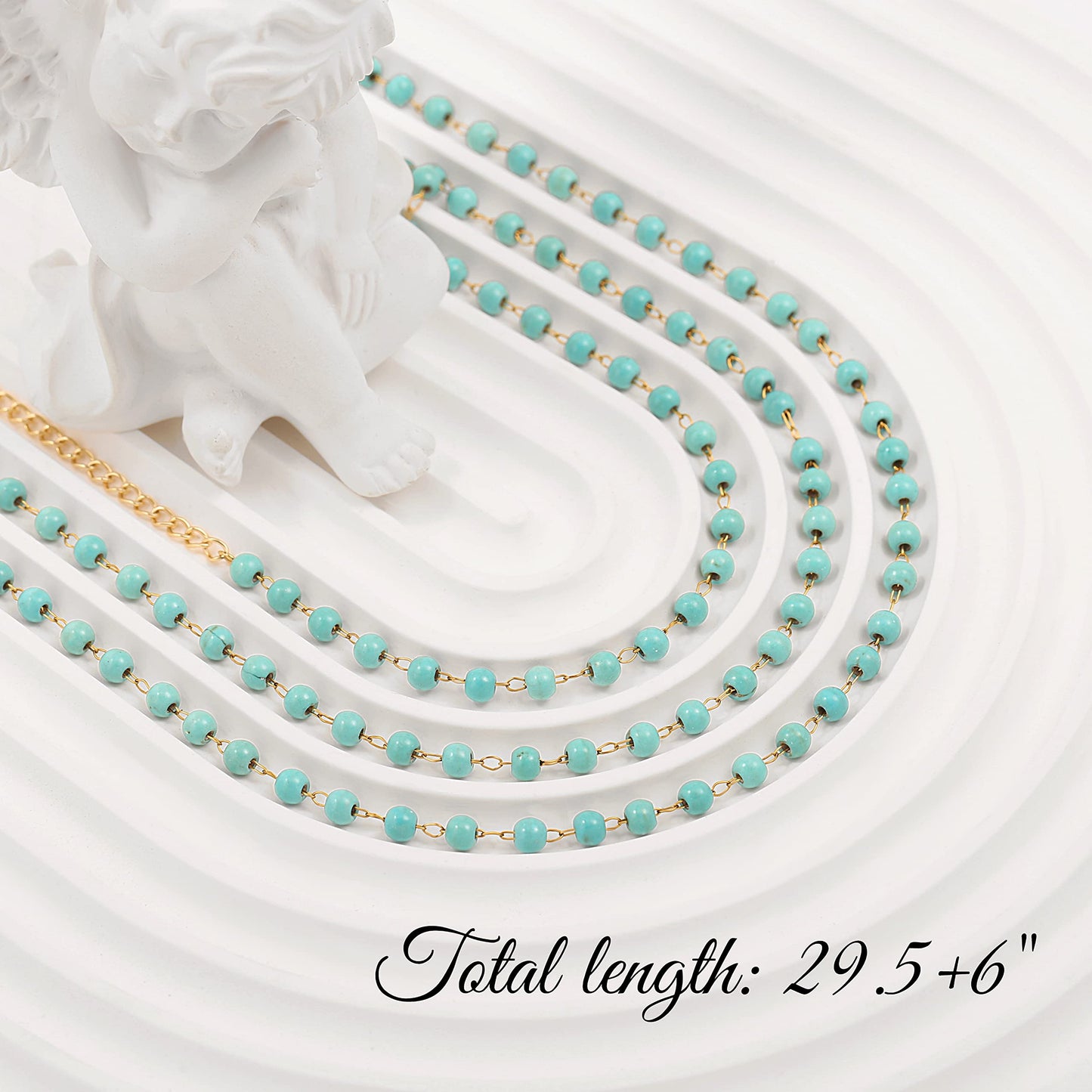 PEALRLAFDA Turquoise Waist Beads, Turquoise Belts for Women, 18k Gold Plated Sexy Beach Bikini Body Chain, Turquoise Body Jewelry for Women