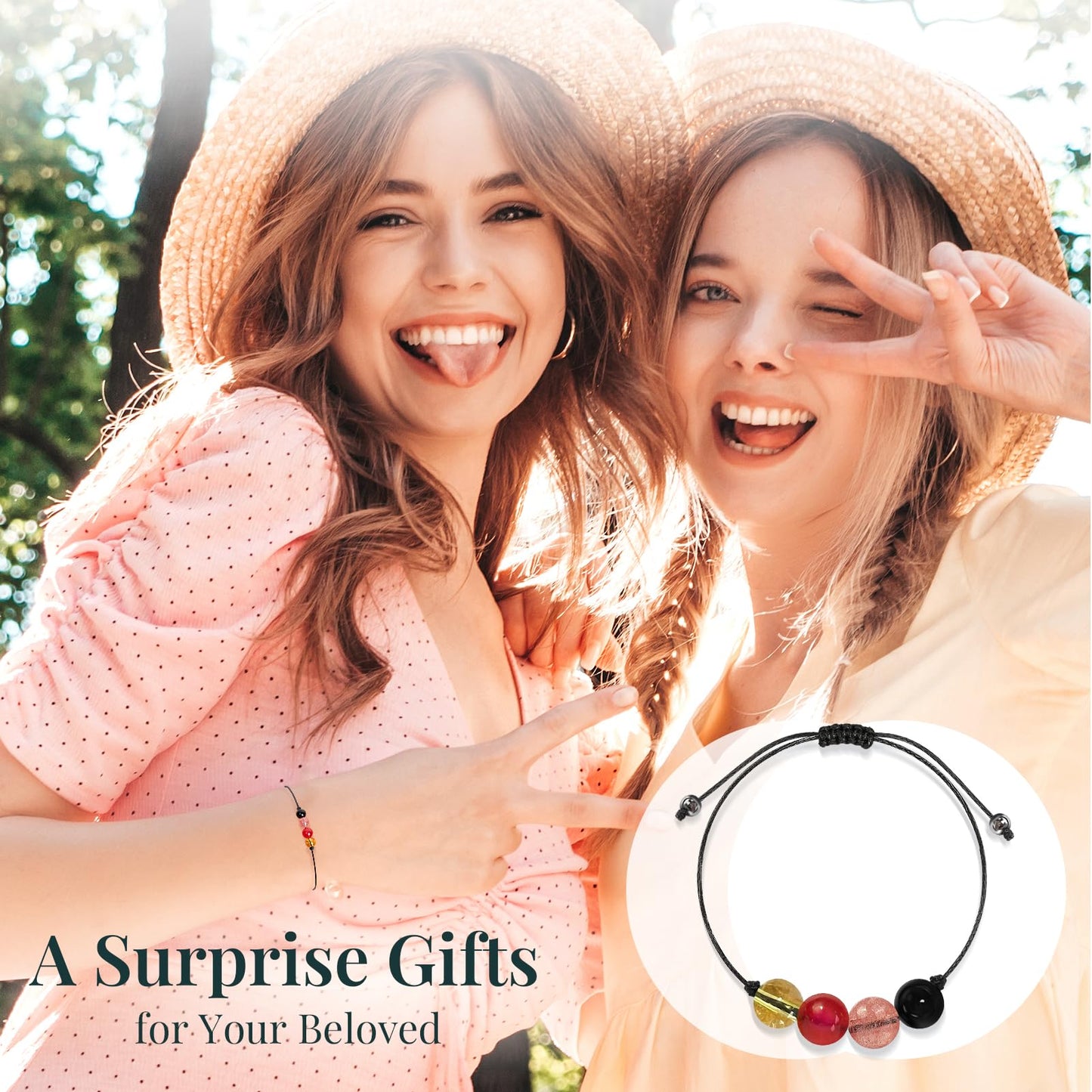 ZOKCC Crystal Healing Bracelets Gifts for Women: Mothers Day Gifts for Mom - Spiritual Natural Stone Empath Protection Bracelets Birthday Graduation Gifts for Friends Sister Mom Daughter