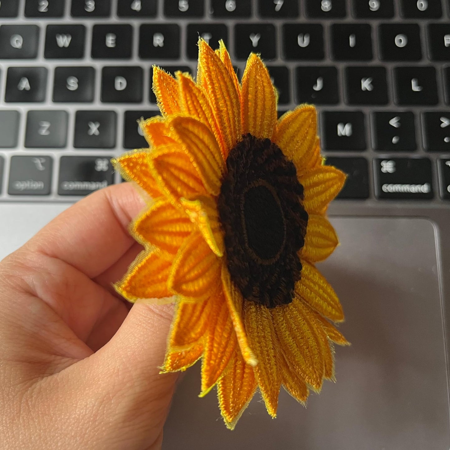 Sunflower brooch, Lace Flower Pin, handmade embroidery lace brooch for her him, 13th 13 anniversary wedding flower for wife husband