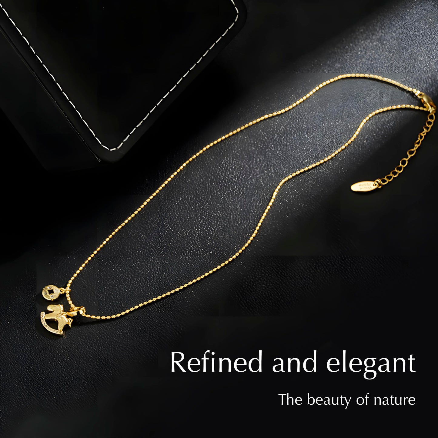 Tessalyn Gold Necklace for Women, 18K Gold Plated Horse Necklace, Dainty Horses Pendant, for Women Simple Jewelry