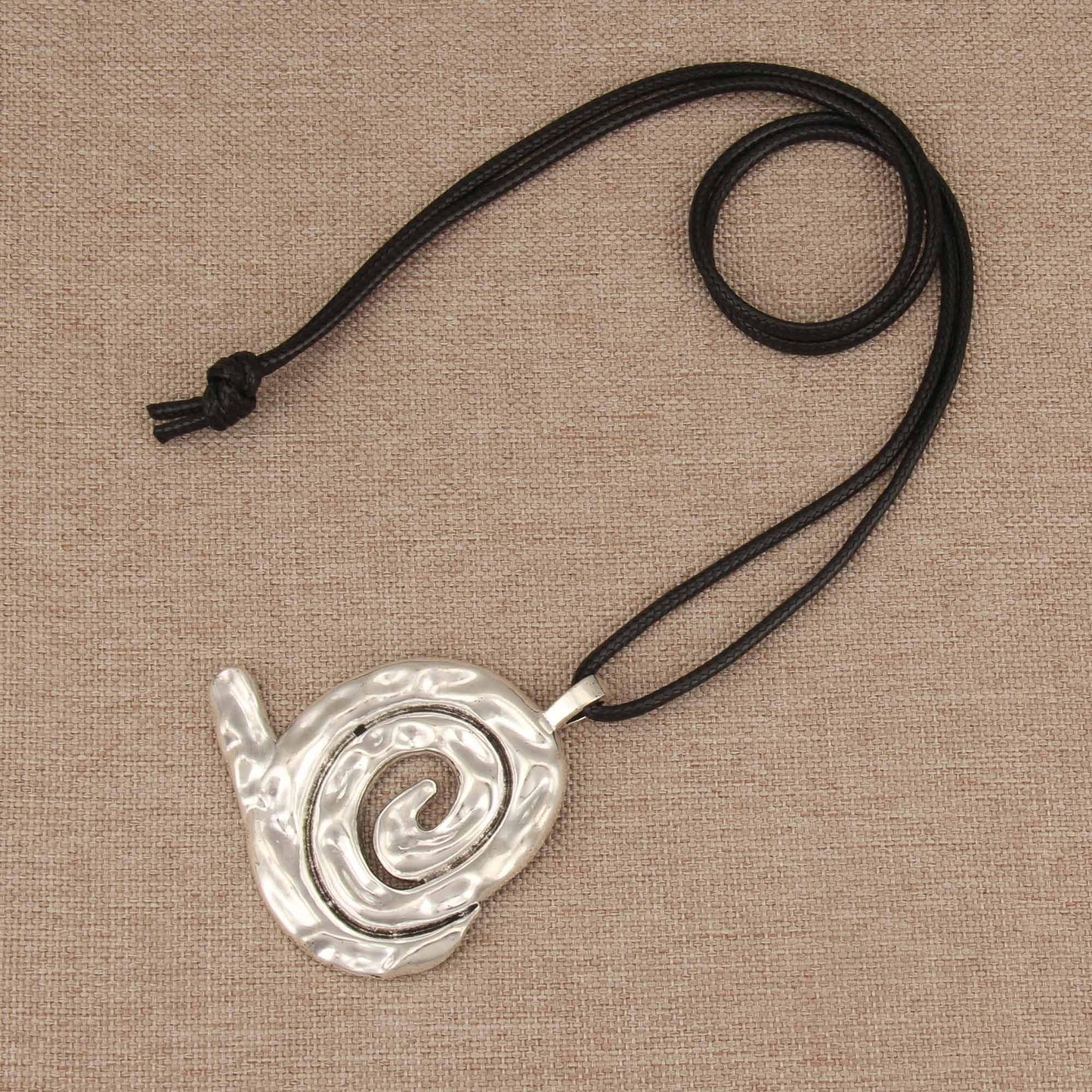 joymiao Bohemian Long Necklace for Women Chunky Boho Gold Necklace Casual Statement Necklaces with Large Silver Swirl Pendant Hippie Jewelry
