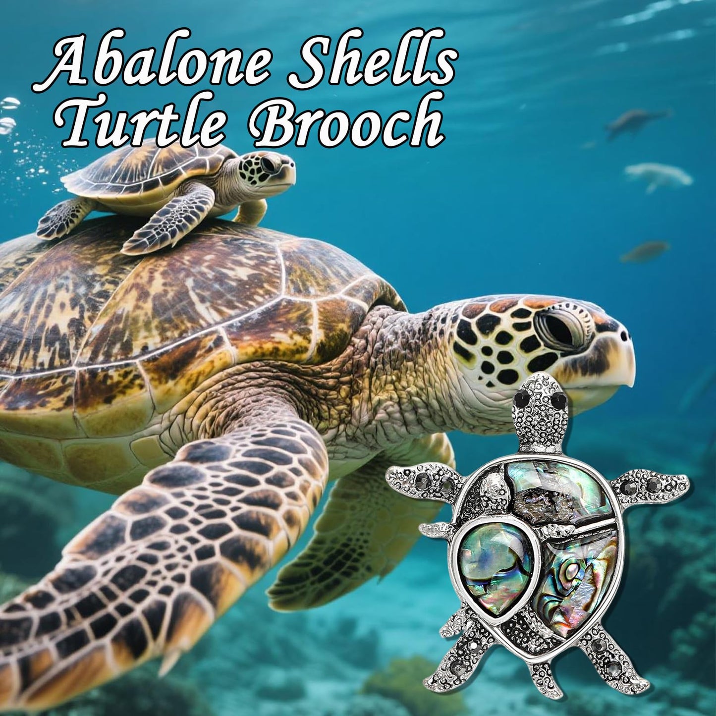 Sea Turtle Brooch for Women Abalone Shell Parent and Child Turtle Brooch Animal Jewelry Mother's Day Birthday for Mother Wife