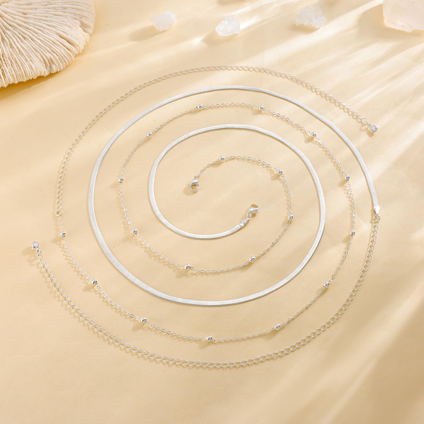 Risamil Waist Beads for Women, Silver Plated Waist Chain SIlver Chain Belts for Women Dainty Beach Silver Accessories for Womens Cute Body Chain Belly Snake Chain Body Beach Jewelry for Womens Gifts