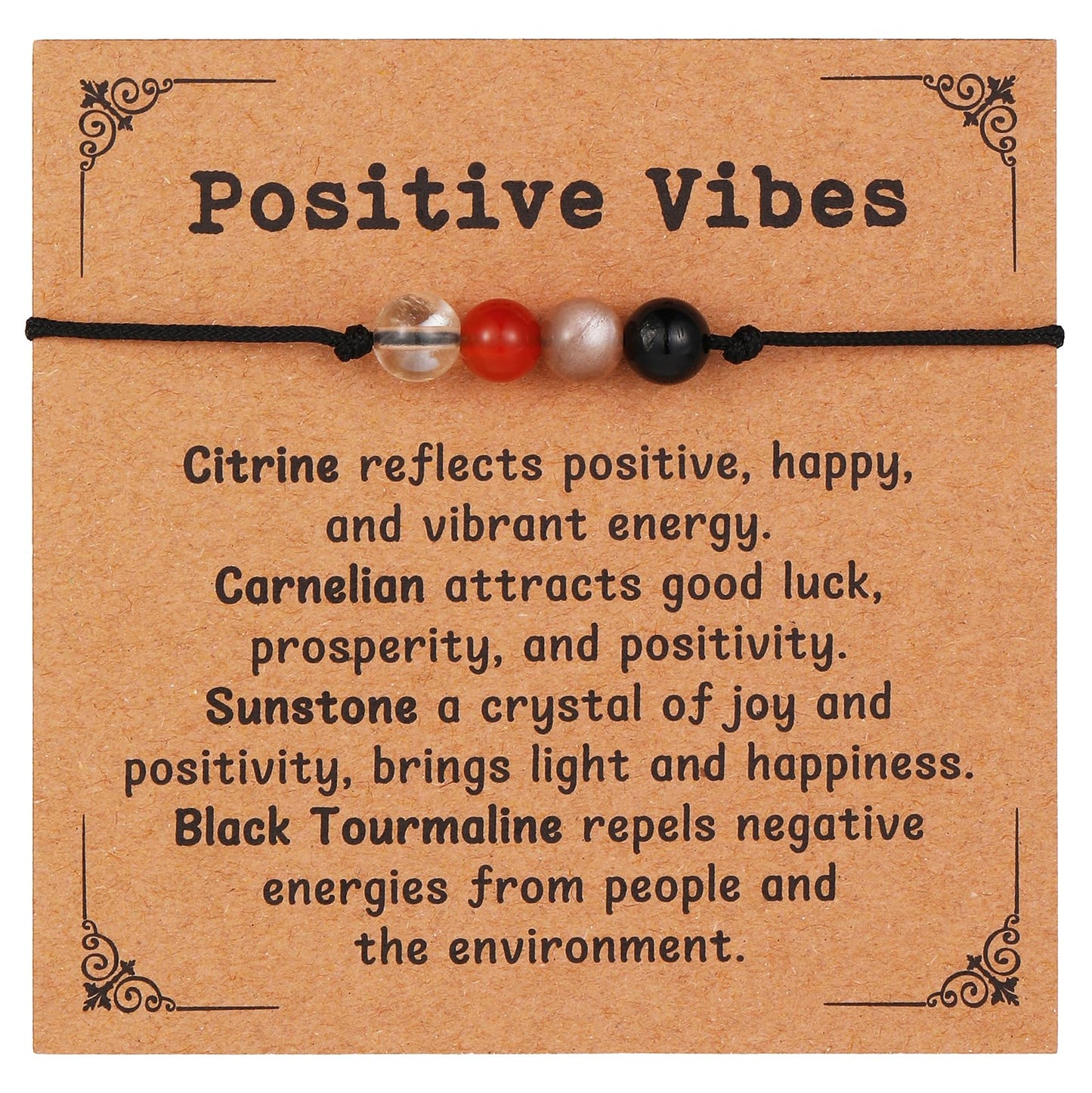 Korotho Positive Bracelet Energy Bracelets for Women Men, Positive Vibes No Negativity Spiritual Crystal Bead Bracelet Inspirational Healing Crystal Empath Protection Jewelry Gifts for Students