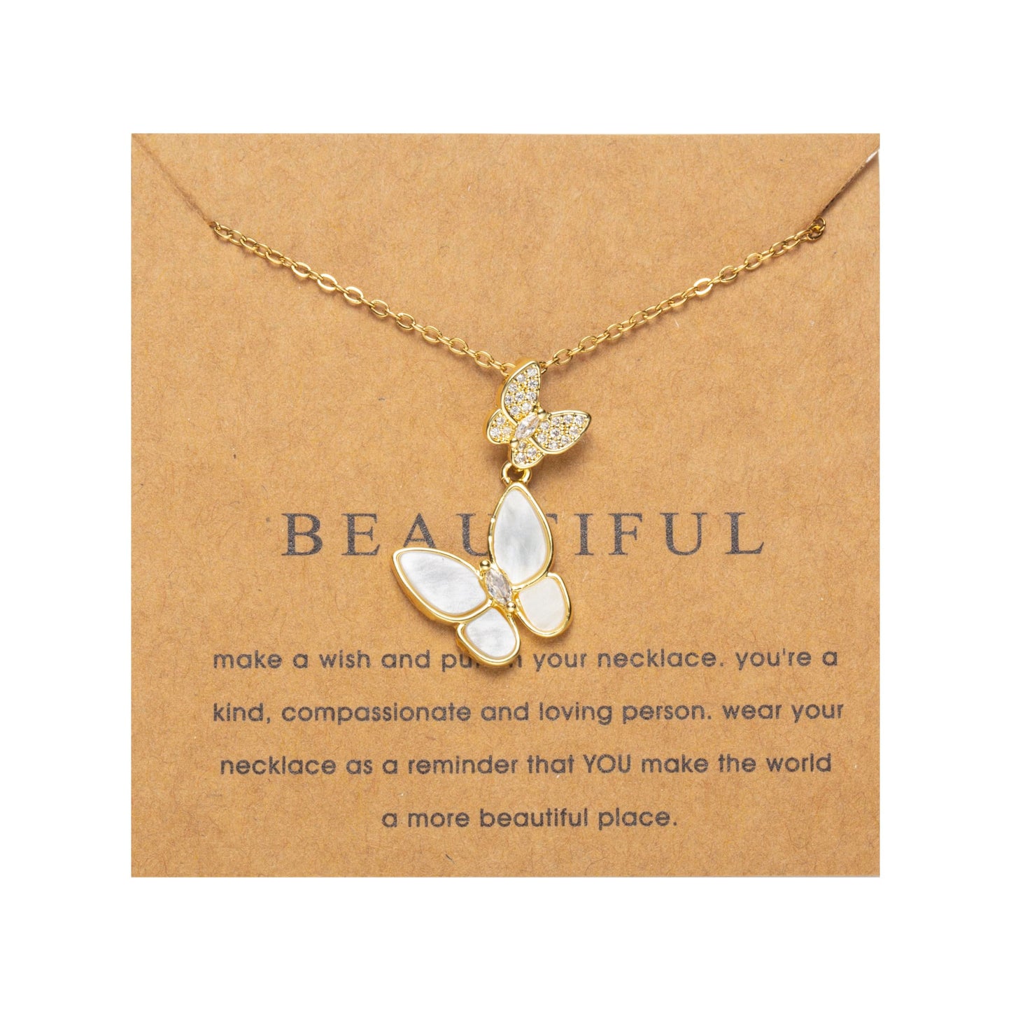 ZKJTEARY Butterfly necklace for Women Trendy Dainty 18k Gold Plated Cubic zirconia Charm Pendent Necklace Minimalist Delicate Butterfly Jewelry for Women Valentine Christmas Gift(butterfly)