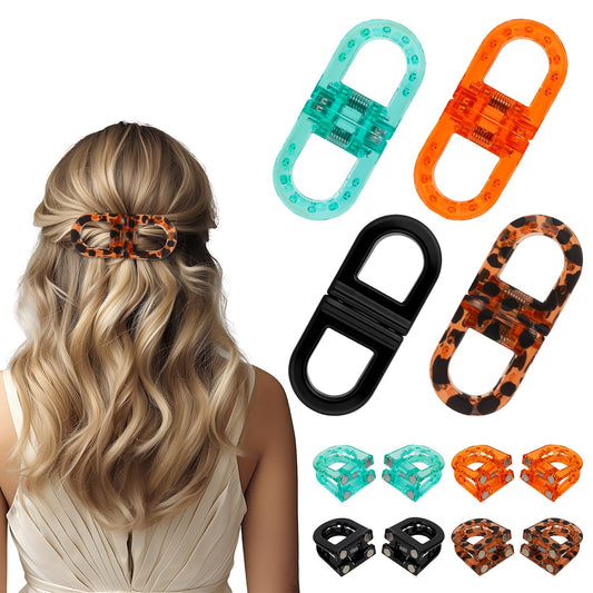 Magnetic Hair Clips for Women - Strong Hold No-Slip No Crease 2-in-1 Hair Styling Clips, Gentle on All Hair Types for Easy Everyday Hairstyles (F: 4pcs)