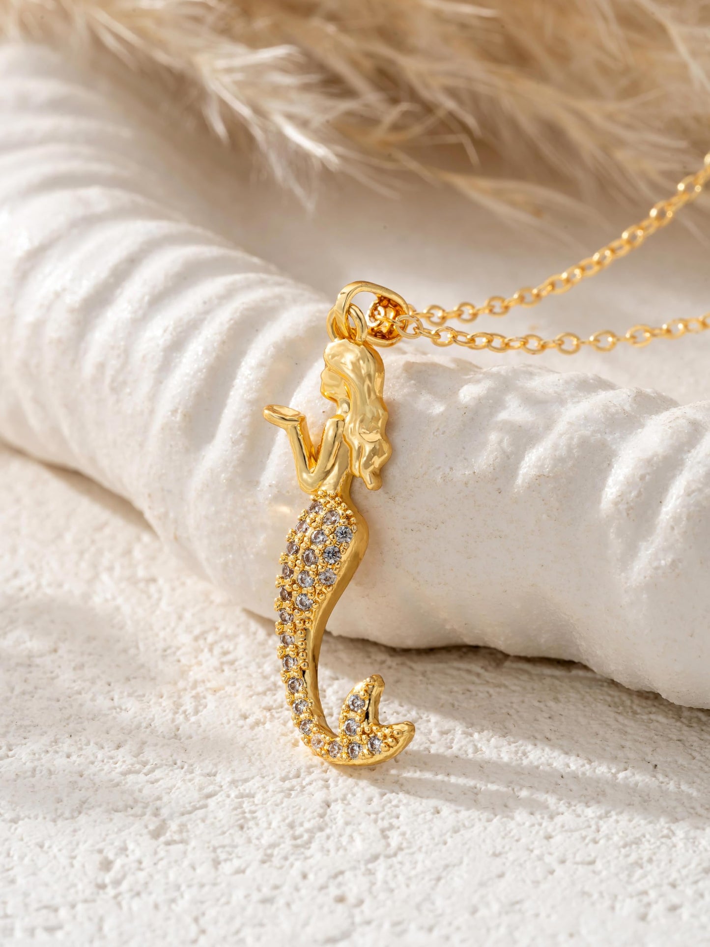 Baydurcan Gold Mermaid Necklace Best Friend Bestie Gifts for Women Mermaid Accessories (Mermaids)
