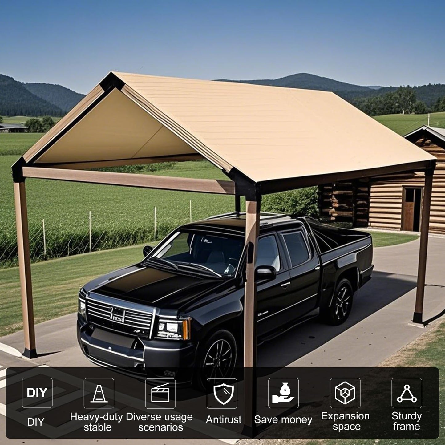 30° Slanted Pergola Whole-Set Kit for 4" x 4" Wood Pergola, Easy to Install, Weather - Resistant Bracket Kit for Carports, Gardens & More (14 Pcs)