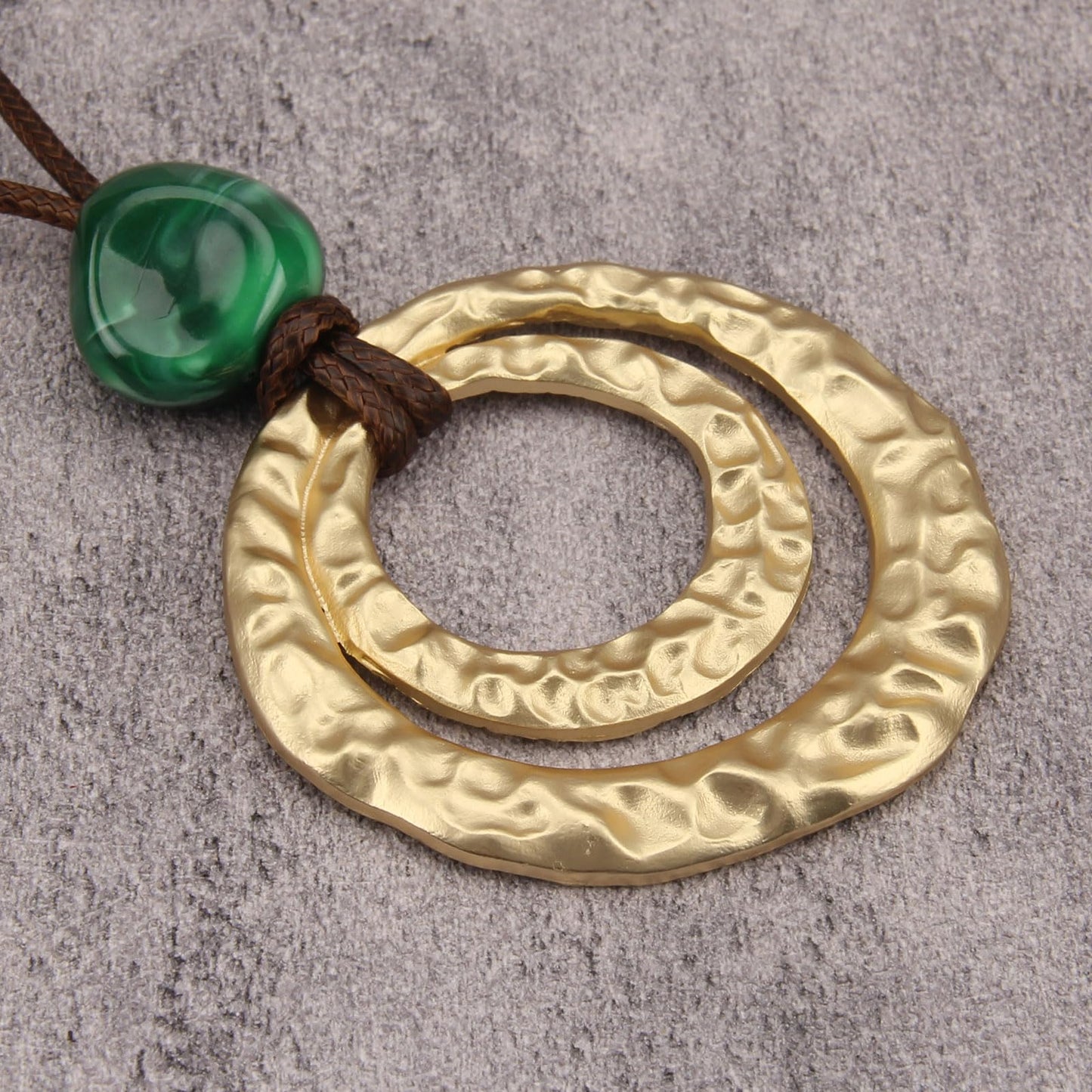 joymiao Chunky Pendant Necklace for Women Long Boho Necklace with Gold Double Layer Pendant Statement Vintage Hippie Layered Necklaces