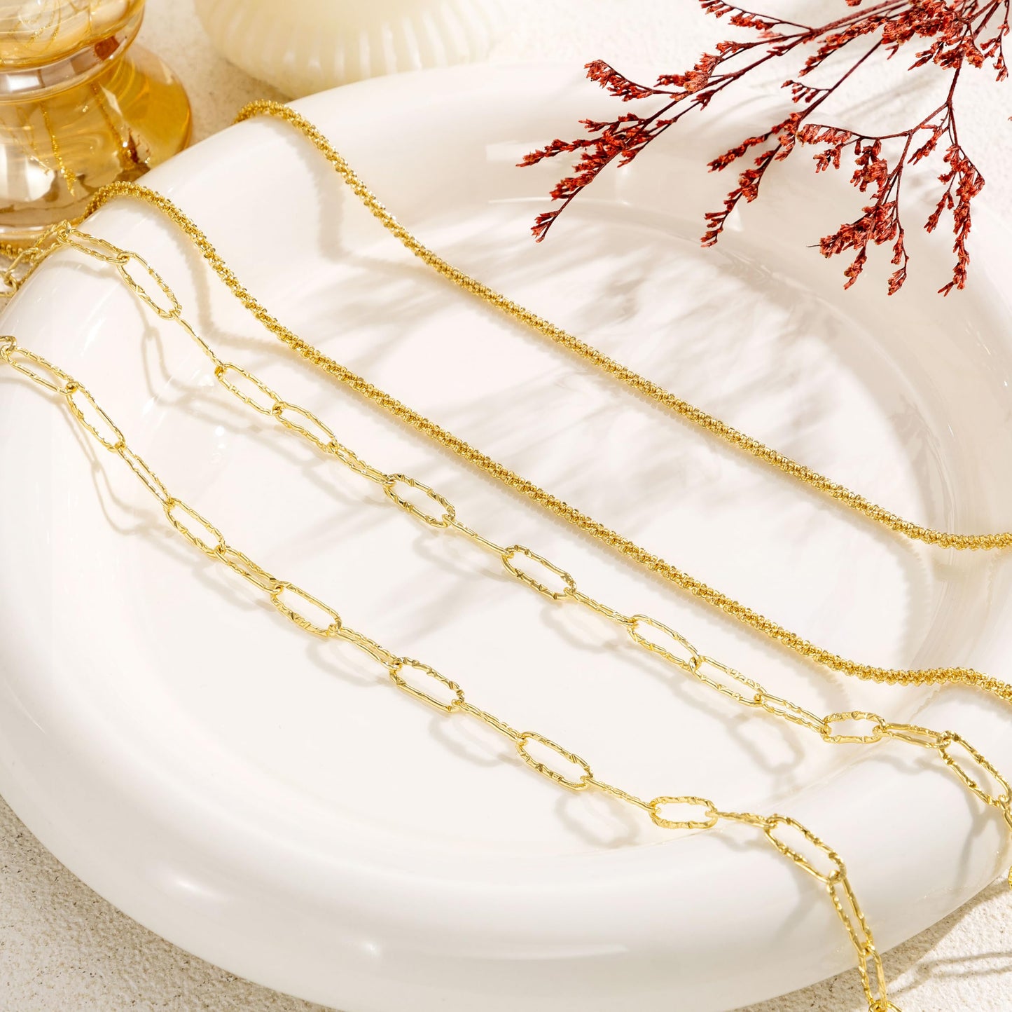 CHESKY Waist Chain for Women Trendy, Dainty Gold Plated Belly Chain Belt Adjustable Waterproof Beach Sparkle Paperclip Chain Hypoallergenic Summer Body Chain Jewelry for Women Gifts