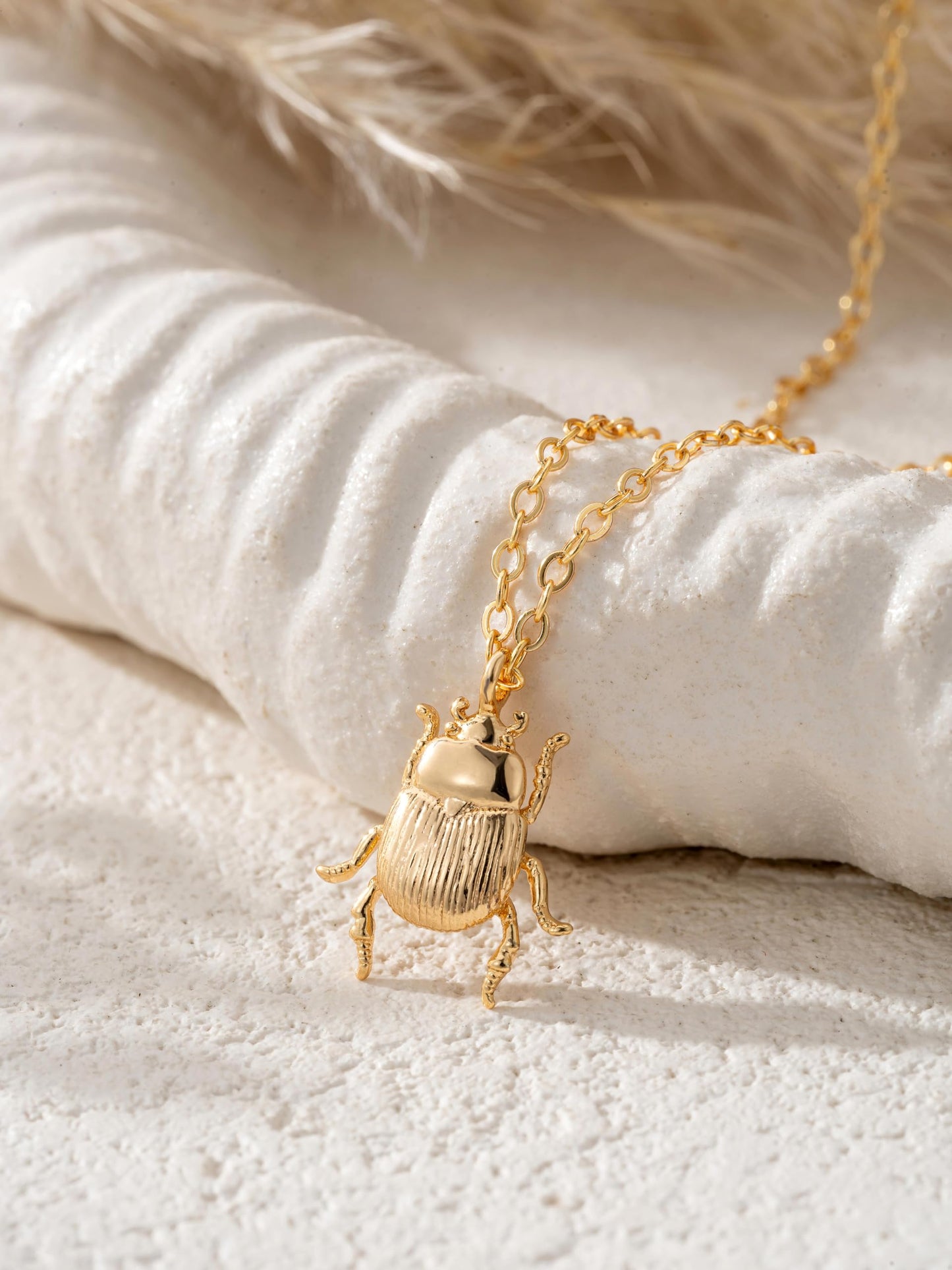 Baydurcan Gold Scarab Necklace Egyptian Jewelry for Women Gothic Jewelry Inspirational Gifts for Women (Scarab)