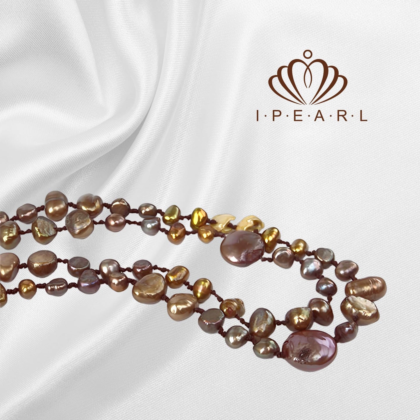 Elegant Multi-strand Baroque Pearl Necklace - Handcrafted Earth-Tone Jewelry with Unique Pearl Clasp Beaded Charms Baroque Necklace Luxury Jewelry Gift