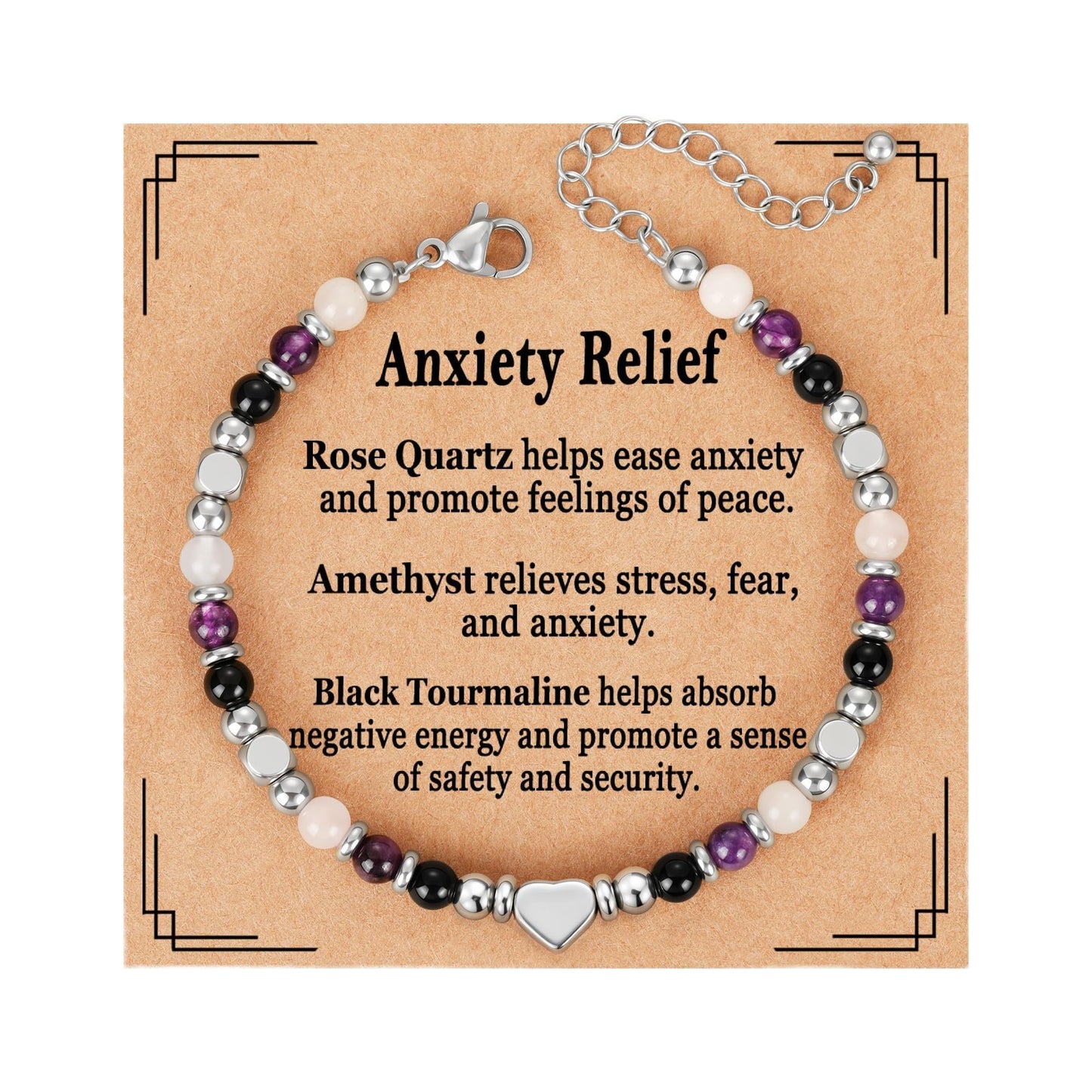 Pavkki Anxiety Relief Bracelet for Women Items Gifts Stress Healing Crystals Kalm Menopause Depression Best Friend Anti Comfort Buddha Panic Attack Worry Congratulations Jewelry Natural Stones