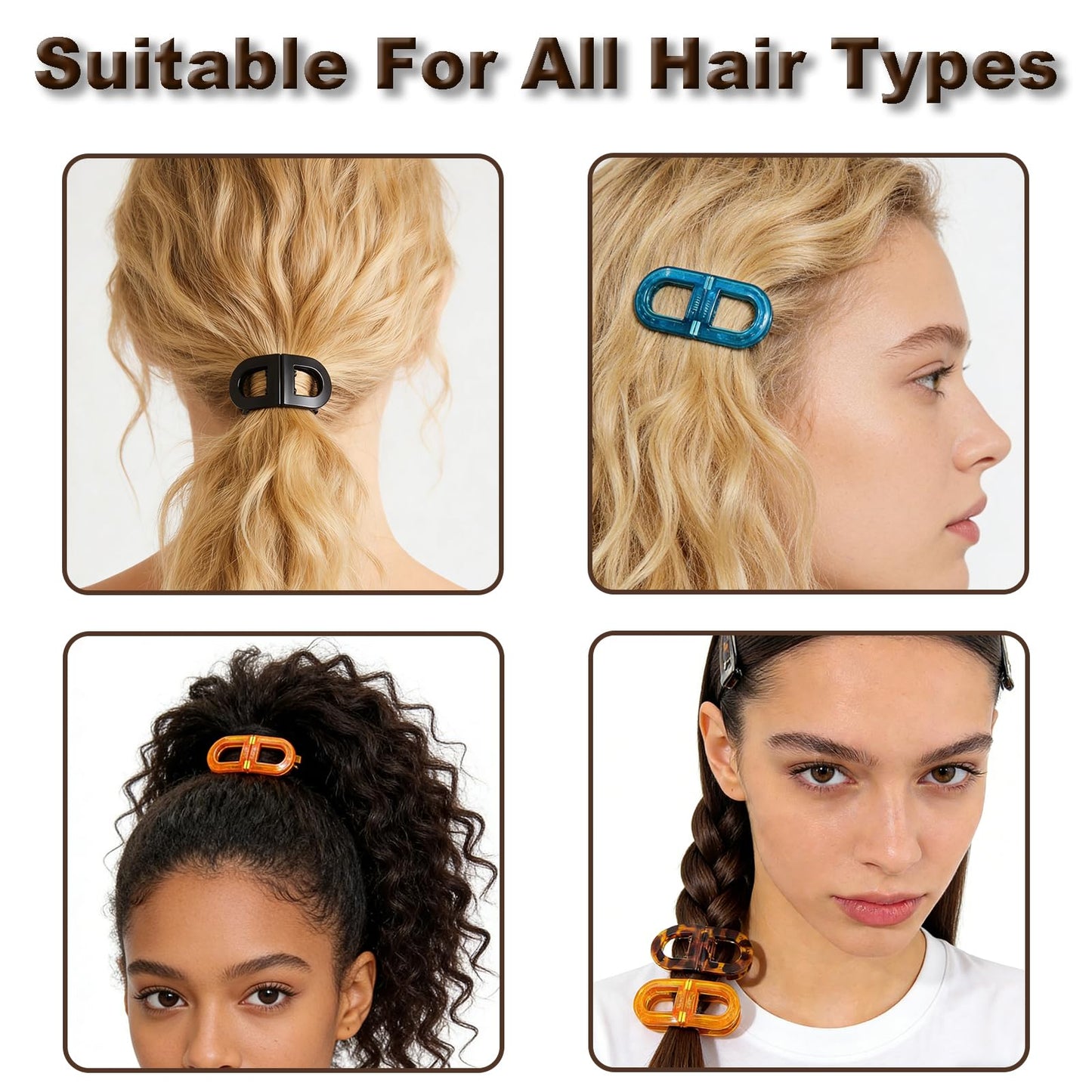 4Pcs Magnetic Hair Clips – Strong Hold No-Slip Magnetic Hair Styling Clips,Seamless 2-in-1 Design for Easy Everyday Hairstyles,Clip No Crease,Gentle on All Hair Types Strong Hold
