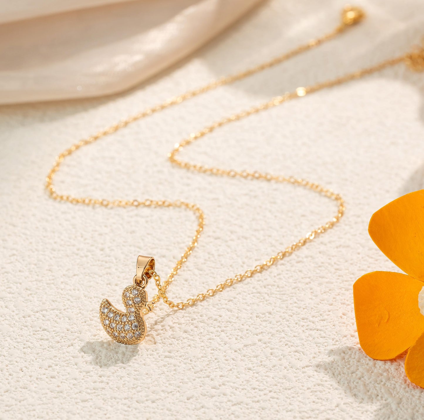 OBSUN Positive Duck Necklace Emotional Cheer Support Positive Inspirational Small Funny Cute Ducks Stuff Cute Gifts for Women Duck Gifts (Duck)